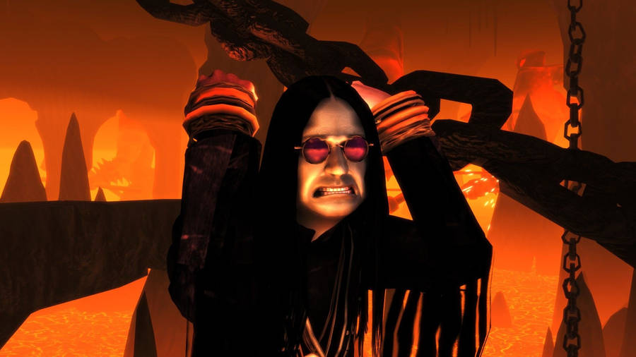 Brutal Legend Guardian Of Metal In Volcano Wallpaper