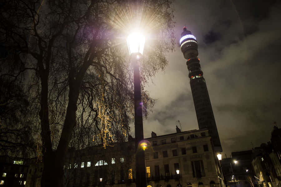 Bt Tower At Night Desktop Wallpaper