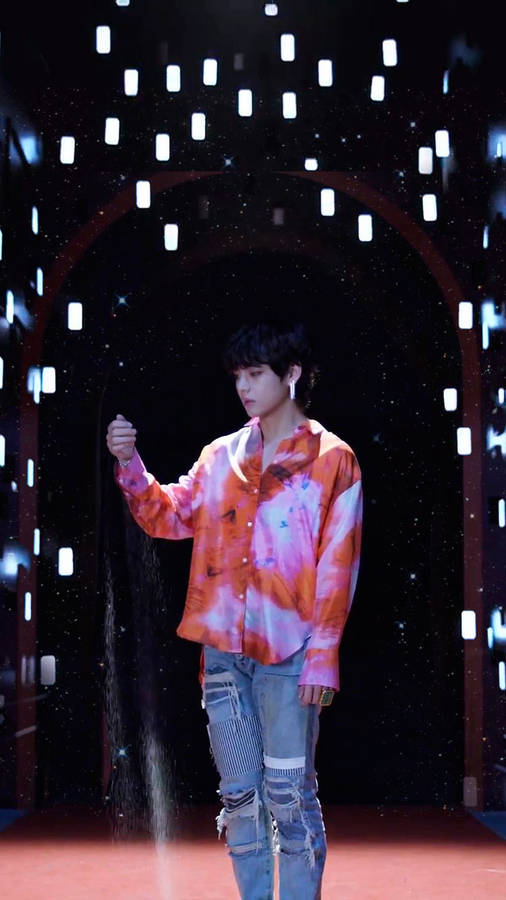 Bts Fake Love Taehyung Rectangle Lights Wallpaper