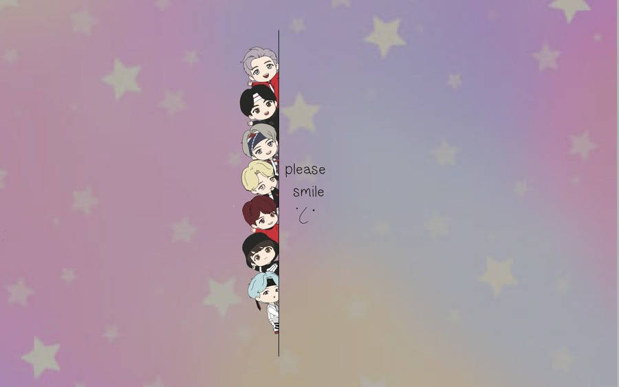 Bts Laptop Tinytan Peeking Out Wallpaper