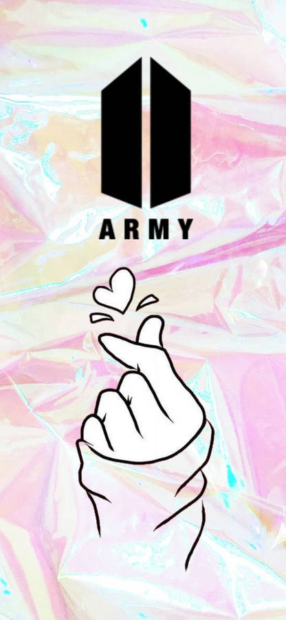 Bts Logo Finger Heart Wallpaper