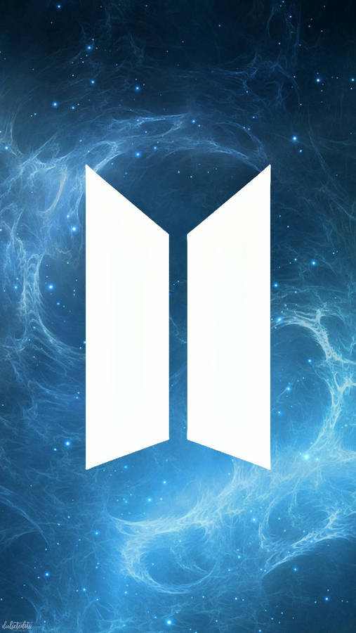 Bts Logo In Blue Wallpaper