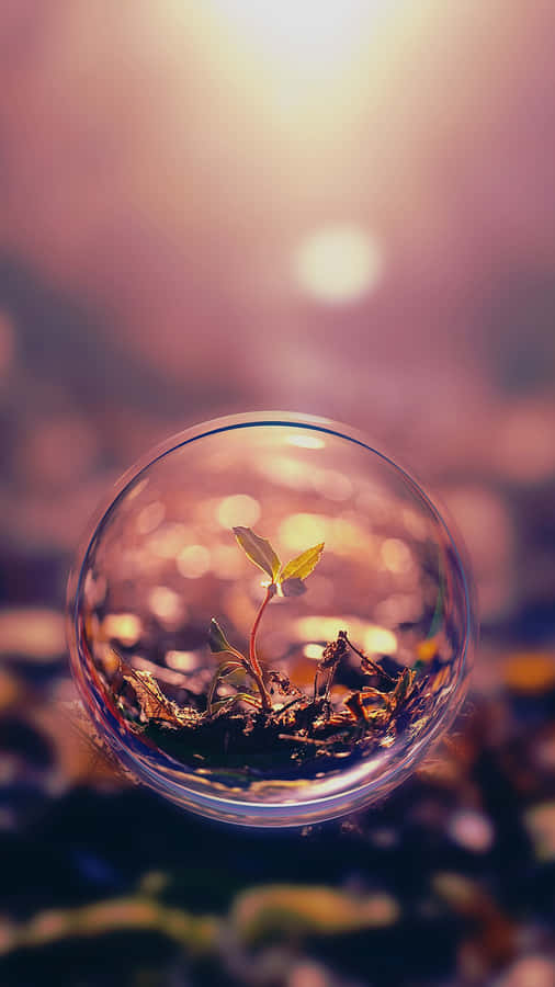 Bubble Sprout Nature Android Hd Wallpaper
