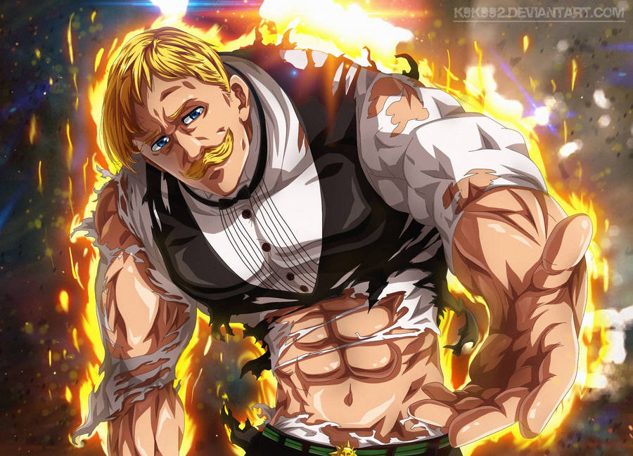 Burning Escanor Anime Poster Wallpaper