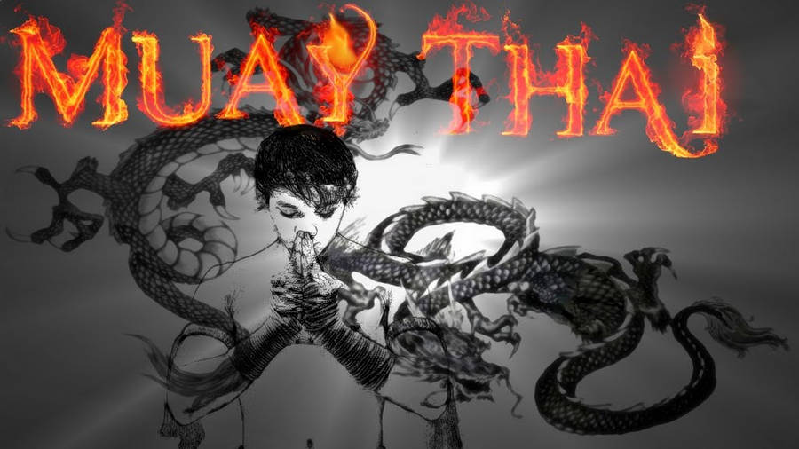 Burning Muay Thai Dragon Wallpaper