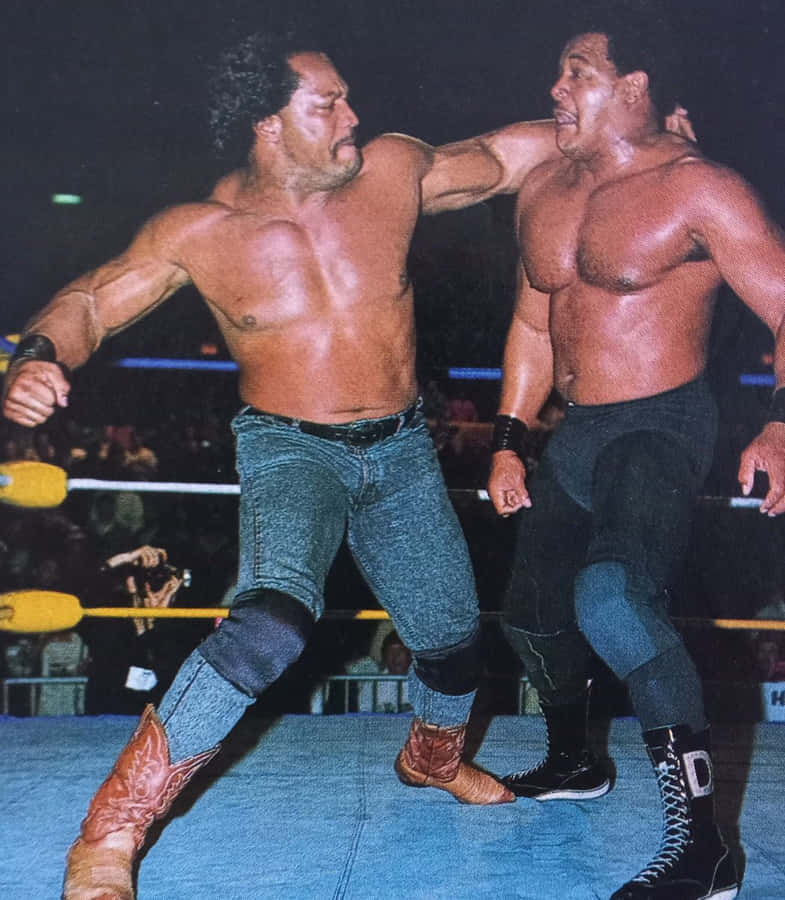 Butch Reed In Action Against Ron Simmons Wallpaper