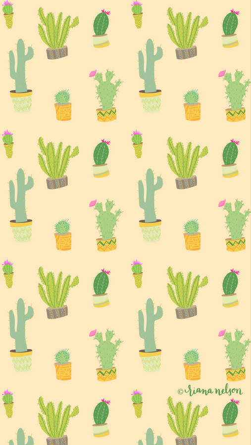 Cacti And Succulents Together For An Unforgettable Party Wallpaper