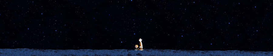 Calvin And Hobbes Dark Triple Monitor Wallpaper