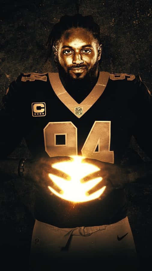 Cameron Jordan Holding Football Wallpaper