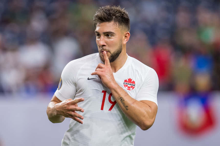 Canadian Soccer Player Gesture Wallpaper