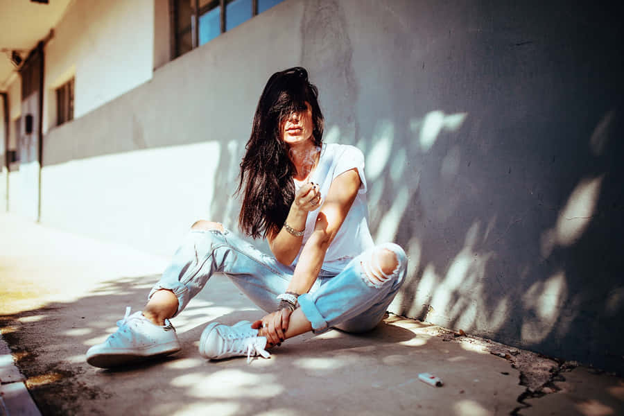 Candid Portrait Of A Girl Smoking Wallpaper