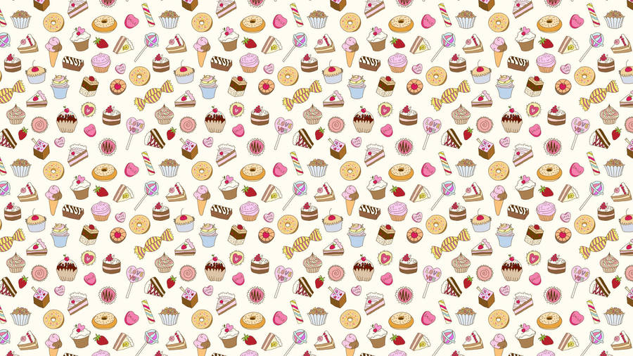 Candies Drawing Pattern Wallpaper