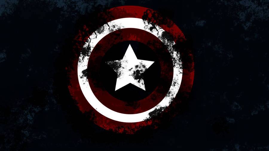 Captain America's Iconic Shield Covered In Battle Stains Wallpaper