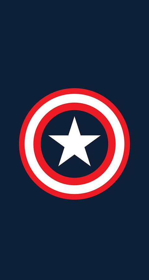 Captain America Shield Iphone Minimalist Dark Blue Wallpaper