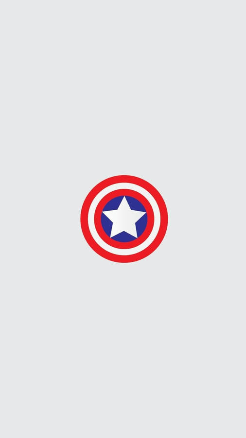Captain America Shield Iphone Minimalist White Aesthetic Wallpaper