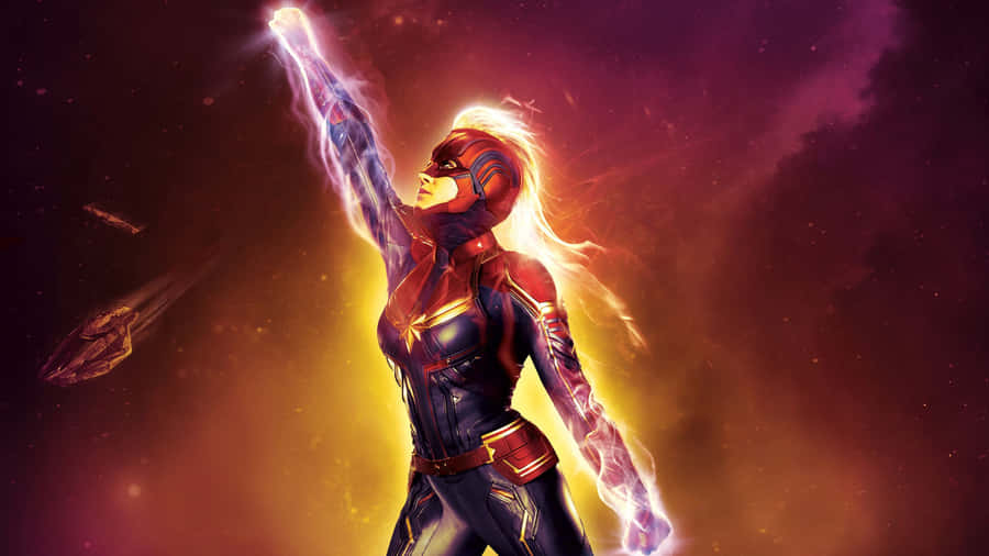 Captain Marvel Power Display Wallpaper