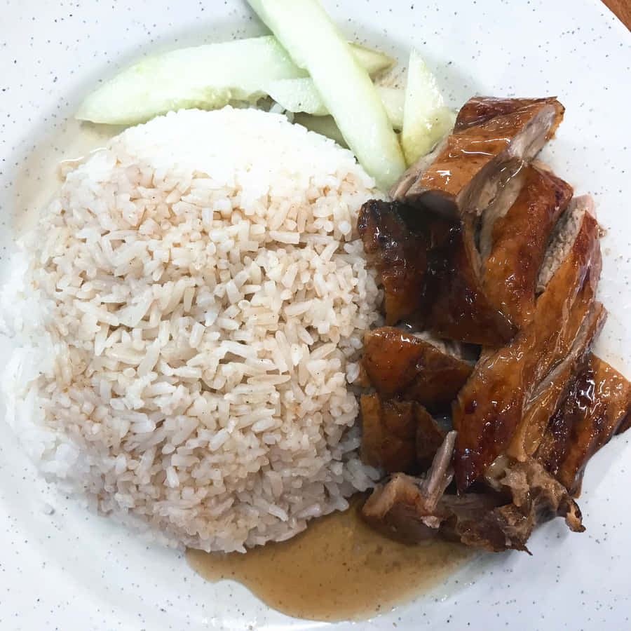 Caption: Duck Rice From Yang Seng Restaurant Wallpaper