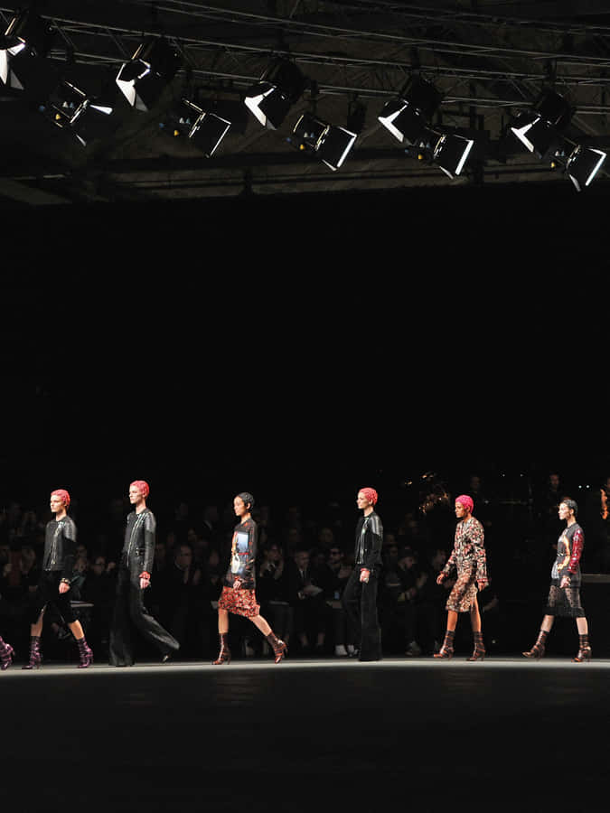 Caption: Elegance In Motion: Lanvin Runway Models Wallpaper