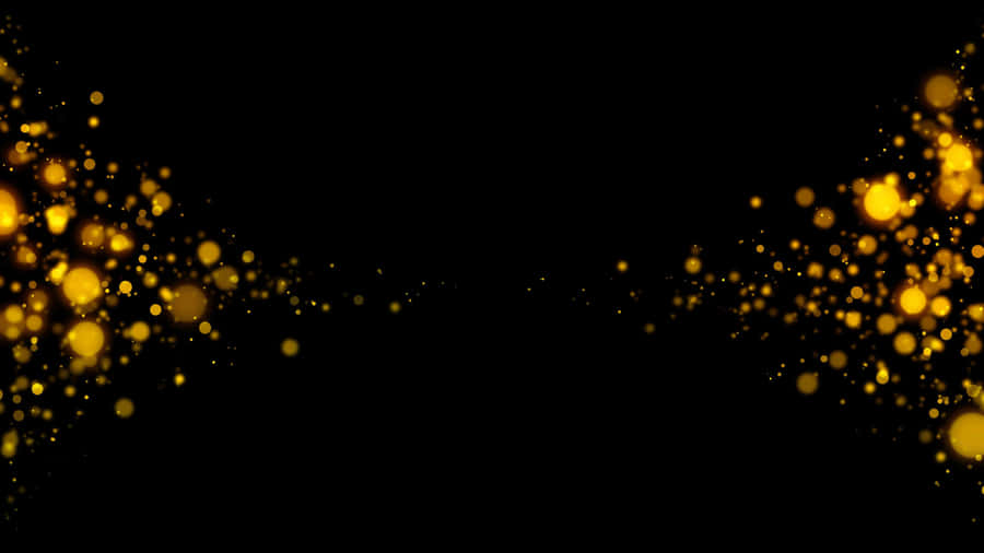 Caption: Elegant Black And Gold Glitter Abstract Wallpaper Wallpaper