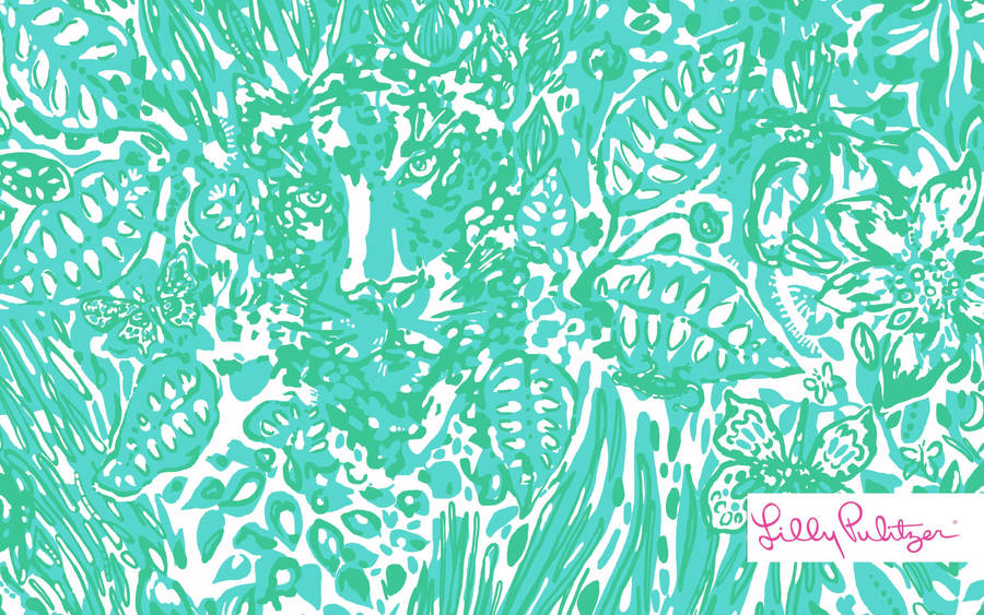 Caption: Elegant Leaf Pattern By Lilly Pulitzer Wallpaper