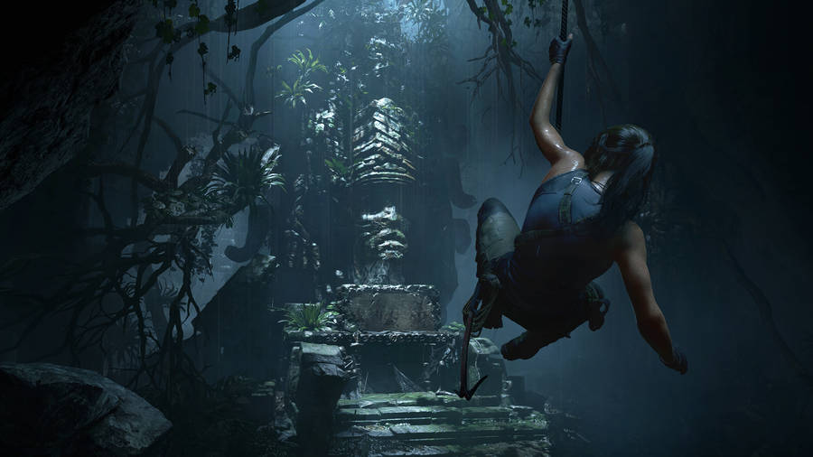 Caption: Intense Action In High Resolution - Shadow Of The Tomb Raider In 4k Wallpaper