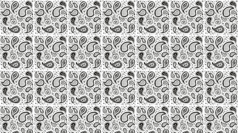 Caption: Intricate Black Bandana With Paisley Print Design Wallpaper