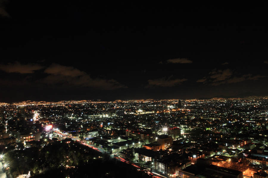 Caption: Mexico City Night Lights Wallpaper