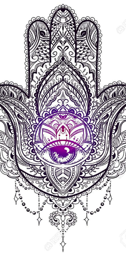 Caption: Mystical Hamsa Hand Wallpaper Wallpaper