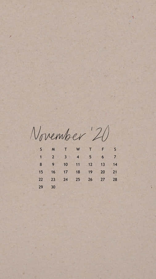 Caption: November 2020 Calendar Wallpaper