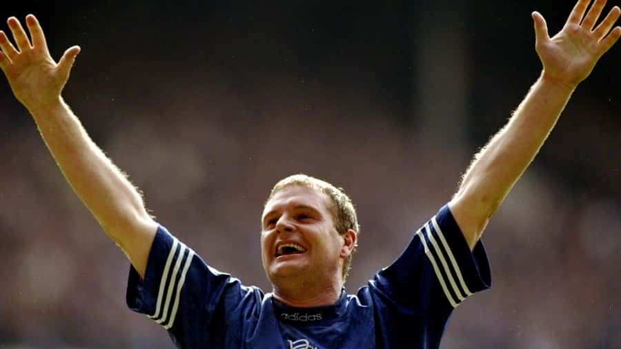 Caption: Paul Gascoigne Showcasing His Stellar Football Skills On The Field Wallpaper