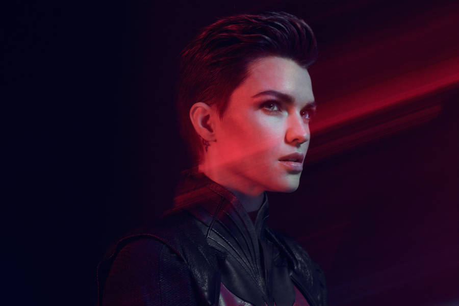 Caption: Ruby Rose Showcasing Her Unique Brushed-up Hairstyle. Wallpaper