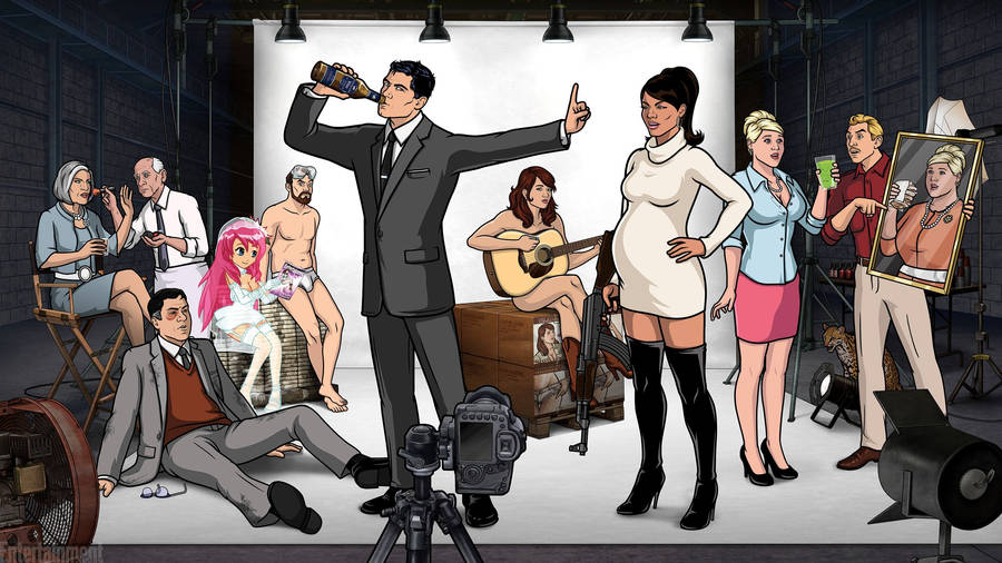 Caption: Sterling Archer Enjoying His Drink Wallpaper