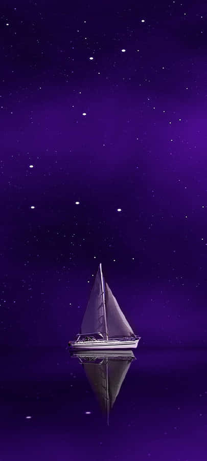 Caption: Tranquil Solitude –the Serenity Of Sailing At Sunset Wallpaper