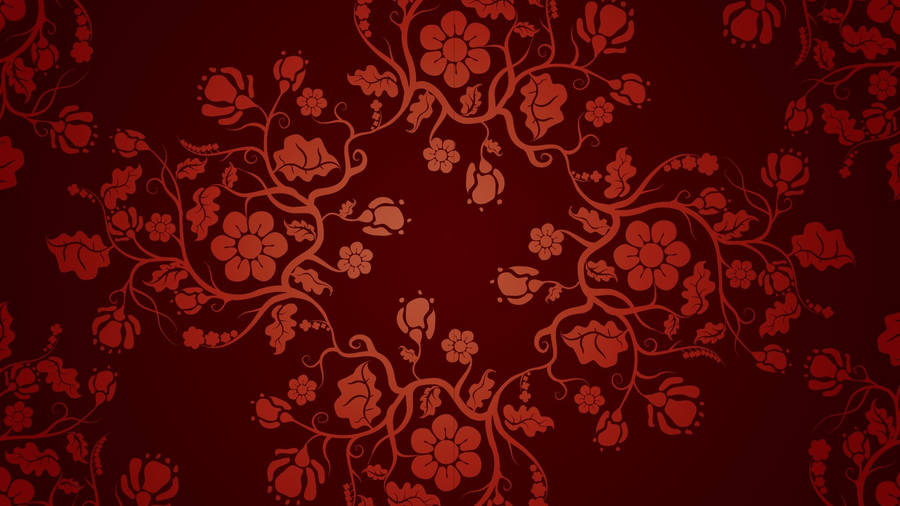 Captivating Red Aesthetic Flower Design Wallpaper