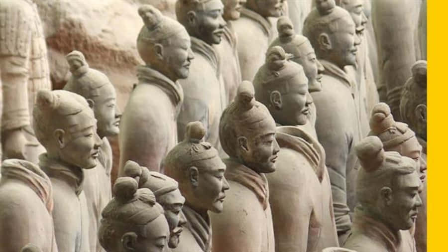 Captivating View Of The Ancient Terracotta Warriors In China Wallpaper