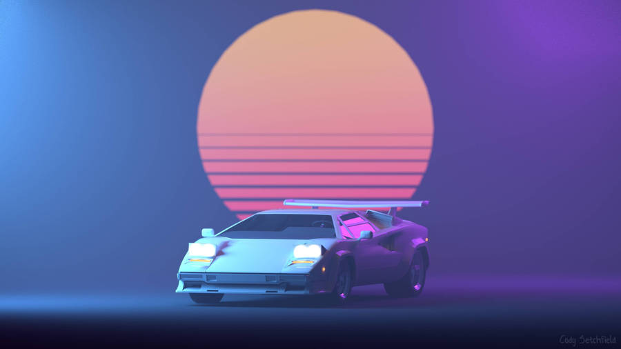 Car Outrun Artwork Wallpaper