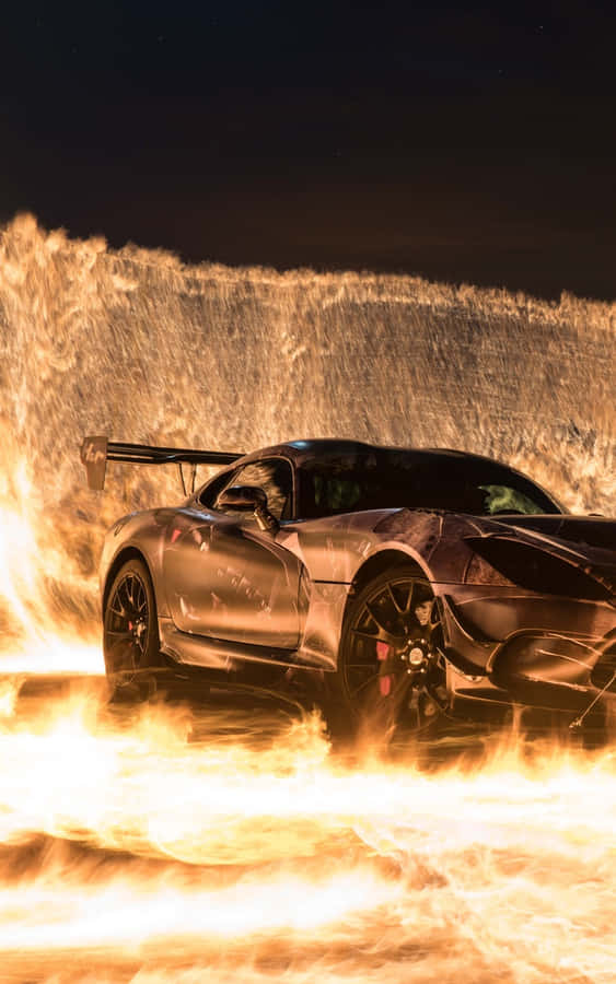 Car Zooming Through Android Fire Wallpaper