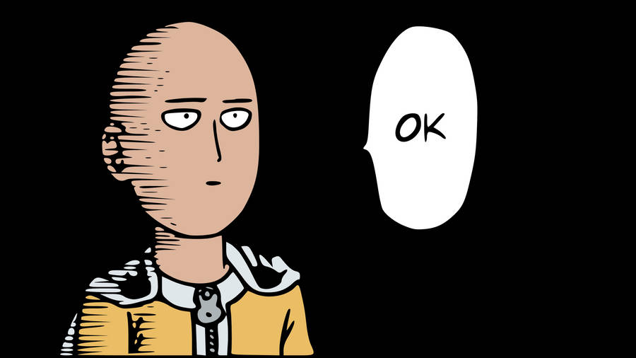Caricature Face Of Saitama Wallpaper
