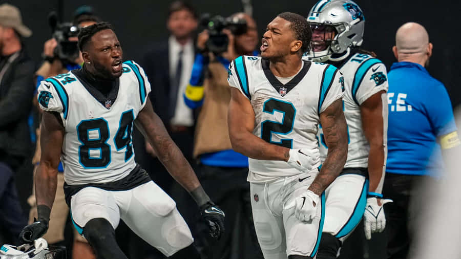 Carolina Panthers Athletes Dj Moore And Stephen Sullivan Wallpaper