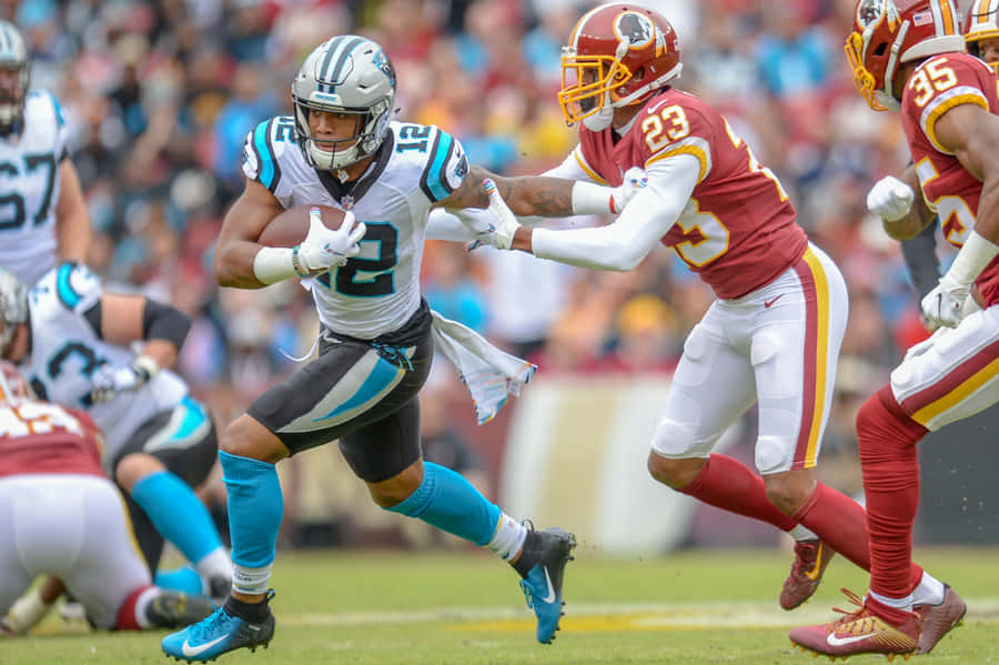 Carolina Panthers Dj Moore Against Washington Redskins Wallpaper