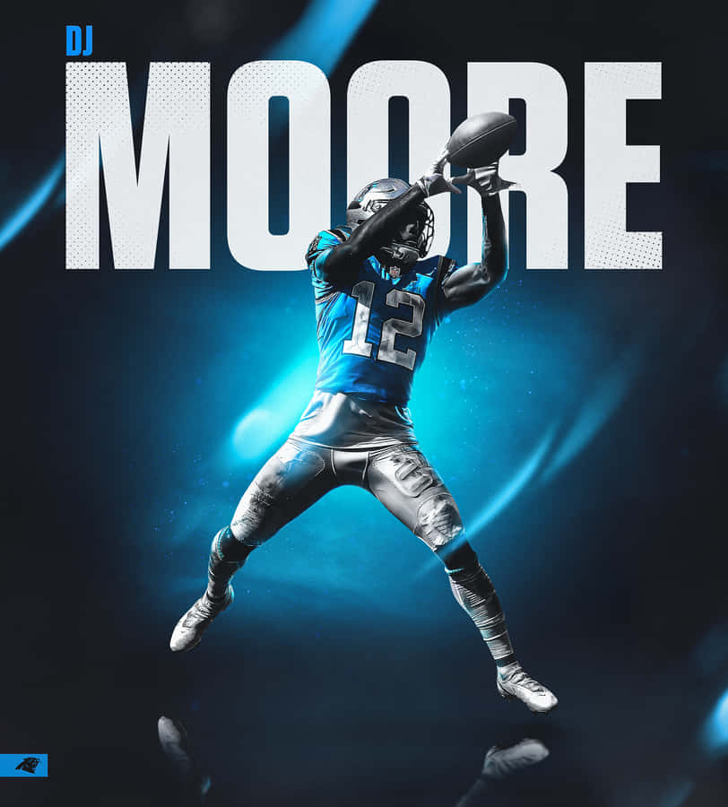 Carolina Panthers Dj Moore Dark Blue Wallpaper