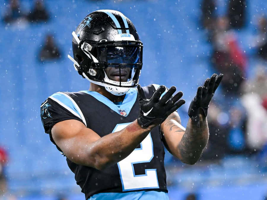 Carolina Panthers Player Dj Moore Blows A Kiss Wallpaper
