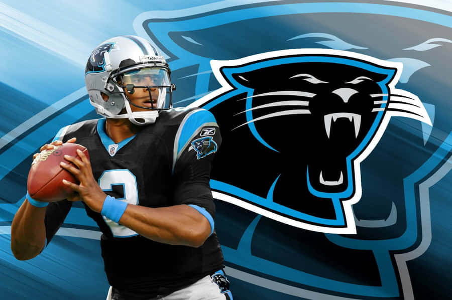 Carolina Panthers Player Dj Moore Panther Logo Wallpaper