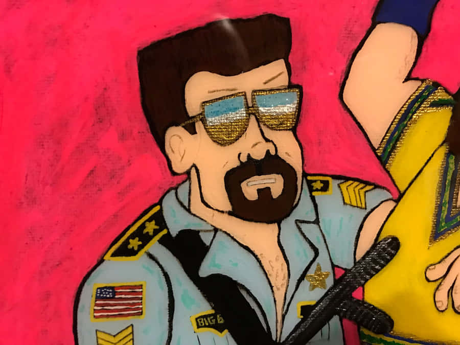 Cartoon Big Boss Man Illustration Wallpaper