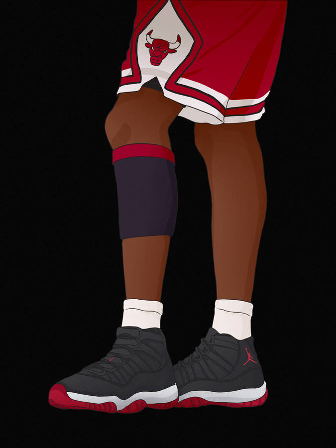 Cartoon Jordan Shoes Chicago Bulls Wallpaper