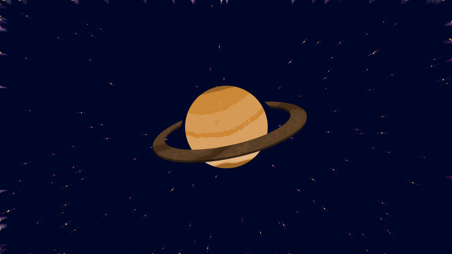 Cartoon Saturn 4k Wallpaper