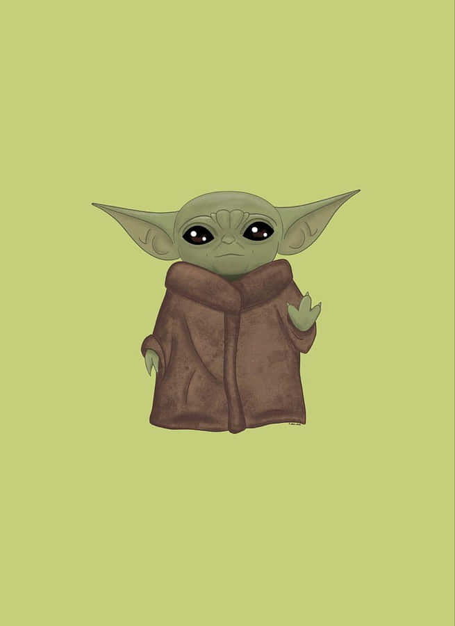 Cartoon Yoda With Lightsaber Wallpaper