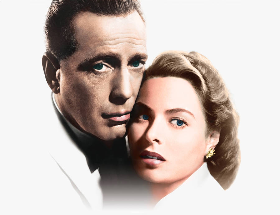 Casablanca Lovers Rick And Ilsa Wallpaper