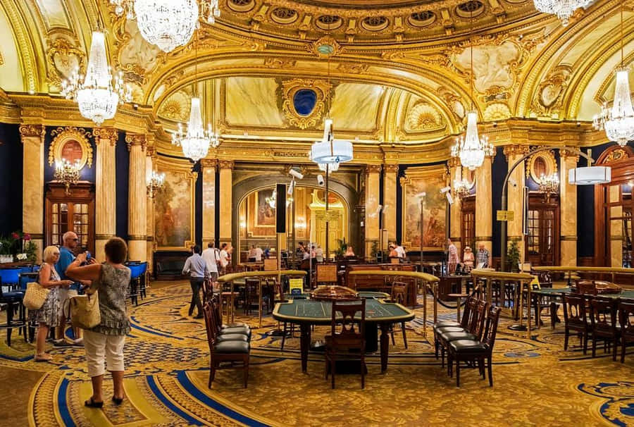 Casino De Monte Carlo Chandeliers Wallpaper