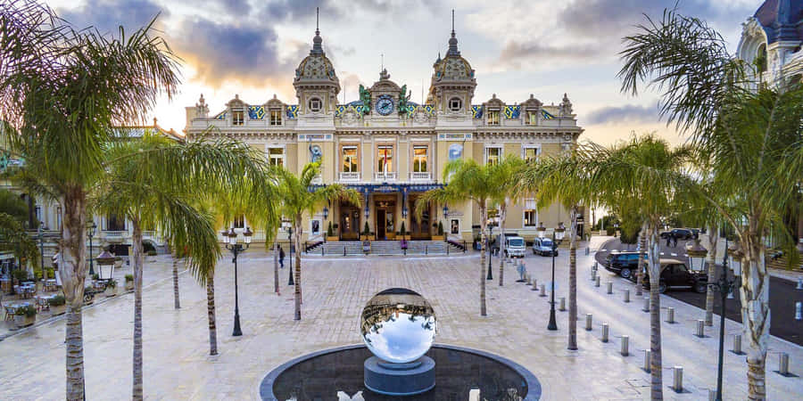 Casino De Monte Carlo Palm Trees Wallpaper